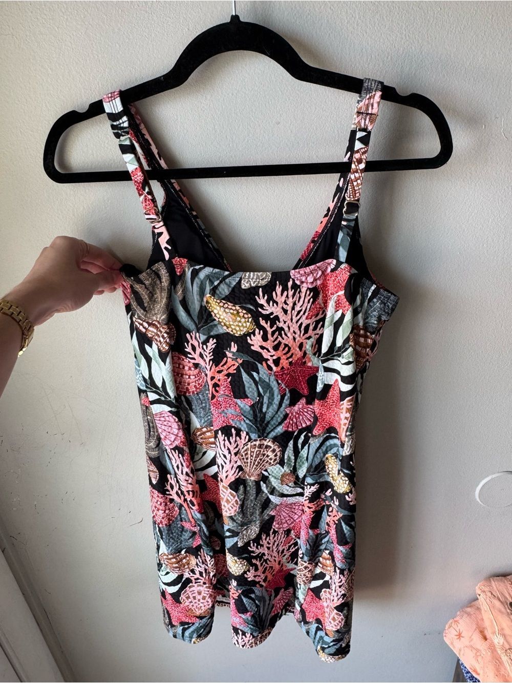 NWT Tommy Bahama Shell Sands V-Neck Spa Dress Cover Up Black Seashell Medium - Picture 4 of 4